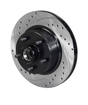 Wilwood 70-73 Ford Mustang 5x4.5 SRP Drilled Performance Front Rotor & Hat L/H - Black - 160-14326-BK Photo - Primary