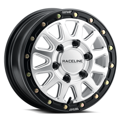 Raceline A14SB Alpha 15x7in /  BP / 25mm Offset / 68mm Bore - Hyper Silver w/Black Ring - A14SB-57012+25 Photo - Primary