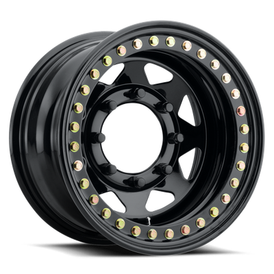 Raceline RT80 Rock 8 Spoke 15x8in / 8x165.1 BP / -19mm Offset / 130.81mm Bore - Gloss Black - RT8058080 Photo - Primary
