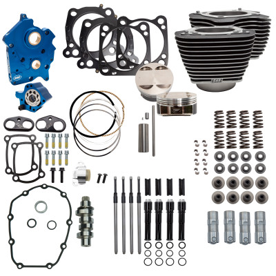S&S Cycle 2017+ M8 Models 4.250in Bore 550C Cam w/ Blk Pushrods Power Pack - Blk w/ HL - Incl. VVT - 310-1054D Photo - Primary