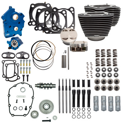 S&S Cycle 2017+ M8 Incl VVT OC 4.250in Bore 550G Cam Power Pack w/ Blk Pushrod Tubes Blk w/ HL - 310-1058D Photo - Primary