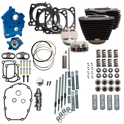 S&S Cycle 2017 M8 Models 128in Oil Cooled Power Pack w/ Chrome Pushrod Tubes w/o HL - Incl. VVT - 310-1105D Photo - Primary