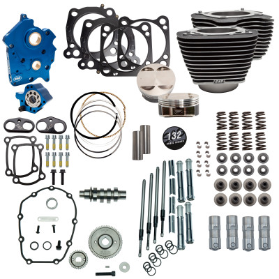 S&S Cycle 2017+ M8 Models 4.320in Bore 550G Cam Power Pack - Black w/ Highlight - Incl. VVT - 310-1230D Photo - Primary