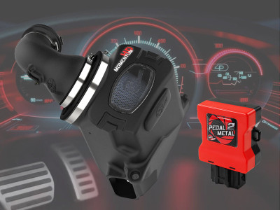 aFe 20-26 GM Trucks/SUV L6-3.0L (td) Power Pack Stage 3 - Momentum Intake & P2M Throttle Enhancer - 50-70121TBP Photo - Primary