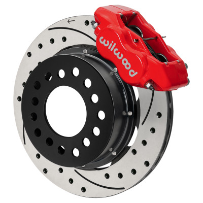 Wilwood Ford Mustang II Forged Dynalite Front Brake Kit w/ 11.38in Drilled & Slotted Rotor - Red - 140-18364-DR Photo - Primary