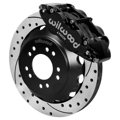 Wilwood Ford Mustang II Ford Narrow Superlite 6 Front Brake Kit w/ 12.88in Drill & Slot Rotor - Blk - 140-18366-D Photo - Primary