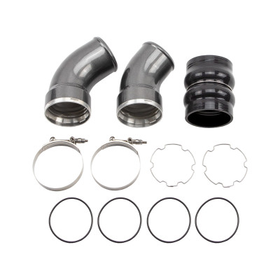 Wehrli 06-10 Chevrolet 6.6L LBZ/LMM Duramax Passenger Side 3.5in Intercooler Pipe - Semi-Gloss Black - WCF100367-SGB Photo - Primary