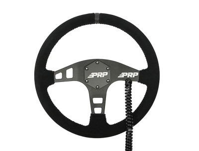 PRP Heated Flat Suede Steering Wheel - Black - G160-H Photo - Primary