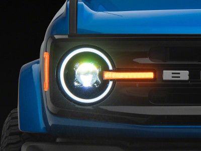 Raxiom 21-26 Ford Bronco LED Halo Headlights with White Backlight- Black Housing- Clear Lens - FB48240 Photo - Primary