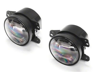 Raxiom 07-18 Jeep Wrangler JK Axial Series LED Angel Eye Fog Lights- Amber and White - J191255 Photo - Primary