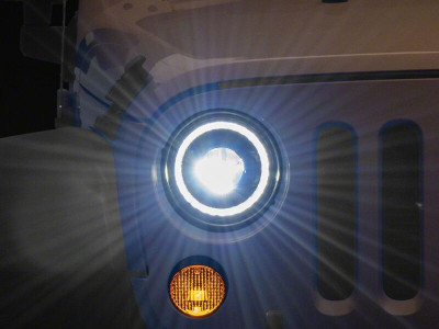 Raxiom 07-18 Jeep Wrangler JK 7-Inch V2 Dragon Eye LED Headlights- Black Housing- Clear Lens - J195064 Photo - Primary