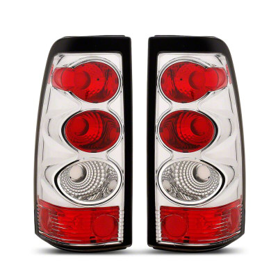 Raxiom 03-06 Chevrolet Silverado 1500 Fleetside Axial Series Tail Lights- Chrome- Red/Clear Lens - S112723 Photo - Primary