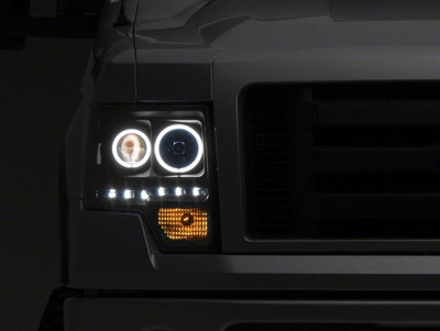 Raxiom 09-14 Ford F-150 G2 Super White LED Halo Projector Headlights- Black Housing- Clear Lens - T542835 Photo - Primary