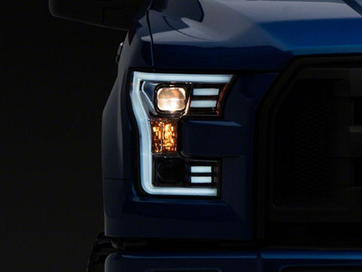 Raxiom 15-17 Ford F-150 Projector Headlights with LED Accent- Chrome Housing- Clear Lens - T542858 Photo - Primary