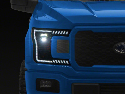 Raxiom 18-20 Ford F-150 LED Halo Surround Headlights with White DRL- Black Housing- Clear Lens - T583569 Photo - Primary