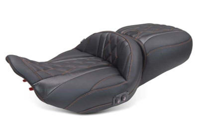 Mustang 23-26 Harley CVO Road Glide Street Glide Heated Deluxe Diamond ST 1pc 2Up Blk w/MO Thread - 89483MO User 1