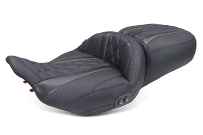 Mustang 23-26 Harley CVO Road Glide Street Glide Heated Deluxe Diamond ST 1pc 2Up Blk w/SB Thread - 89483SB User 1