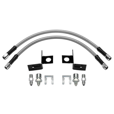 Wilwood flexline kit 14IN -3 hose M1.5 IF 1/8-27 NPT W/BRACKET - 220-17925 Photo - Primary