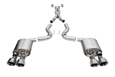 Corsa 20-22 Ford Mustang GT500 3.0in Dual Rear Exit Catback w/ Twin 5.0in Polish Slash Cut Pro Tips - 21291 Photo - Primary