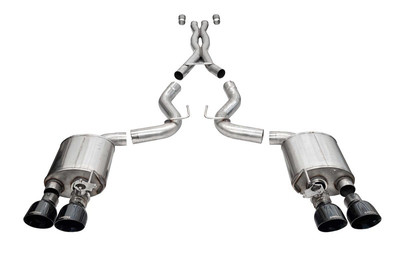 Corsa 20-22 Ford Mustang GT500 3.0in Dual Rear Exit Catback w/ Twin 5.0in Black Slash Cut Pro Tips - 21291BLK Photo - Primary