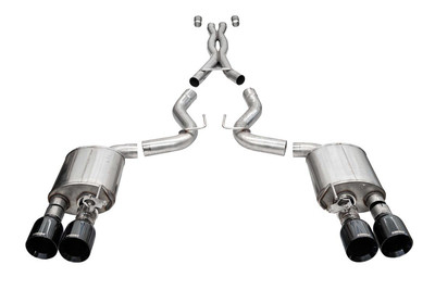 Corsa 20-22 Ford Mustang GT500 3.0in Dual Rear Exit Catback w/ Twin 5.0in Blk Straight Cut Pro Tips - 21292BLK Photo - Primary