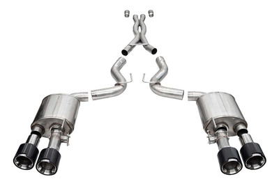 Corsa 20-22 Ford Mustang GT500 3.0in Dual Rear Exit Catback w/ Twin 5.0in Polished Carbon Fiber Tips - 21292CF Photo - Primary