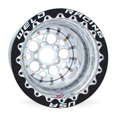 Weld Magnum 15x12 / 5x4.75 / 5 BS / 3.18 HB - Polished Center - Polished Shell - Black SBL MT Wheel - 86P512280F Photo - Primary