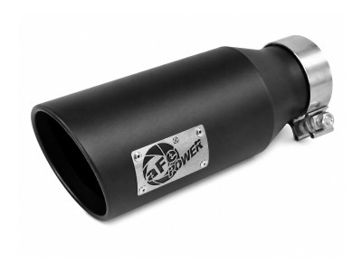 aFe MACH Force-Xp 304 Stainless Steel Clamp-on Exhaust Tip Black 3in Inletx4-1/2in Outletx12in L - 49T30452-B12 Photo - Primary