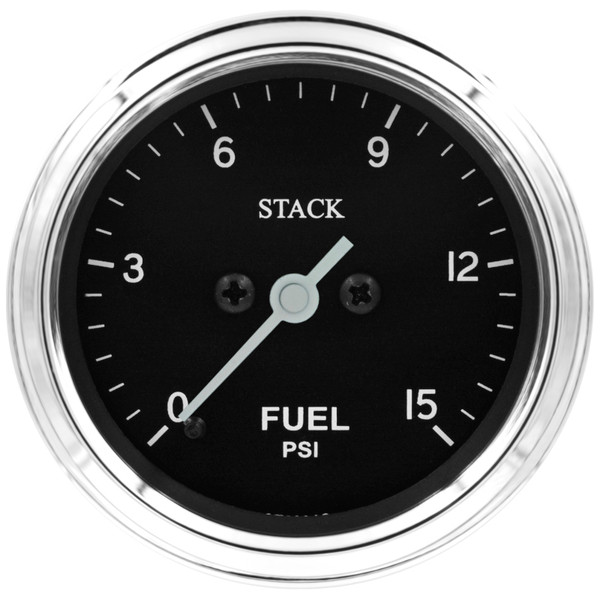 Autometer Stack 52mm 0-15 PSI 1/8in NPTF Male Pro Stepper Motor Fuel Pressure Gauge - Classic - ST3304C Photo - Primary