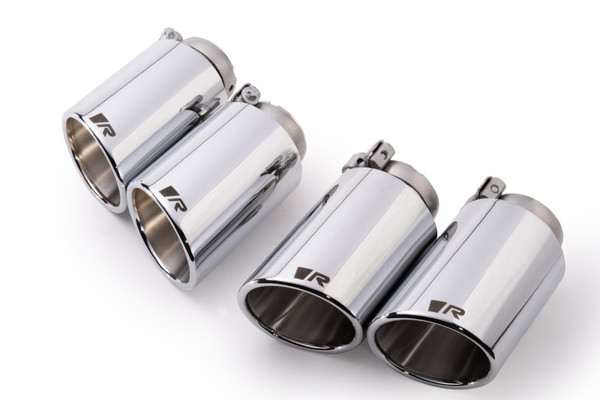 Remus Stainless Steel 102mm Angled/Angled Rolled Edge Chrome Tail Pipe Set (Quad Tips) - 0046 70SSR User 1