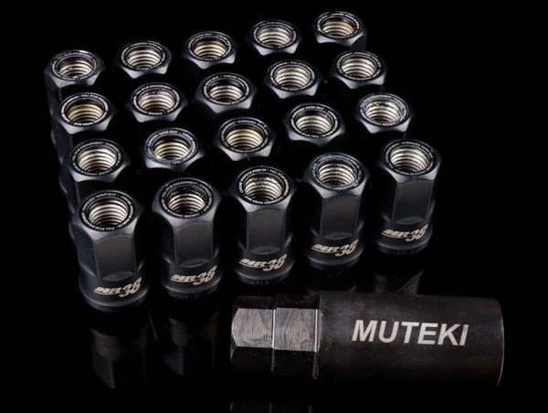 Wheel Mate Muteki HR38 Open End Lug Nuts 12x1.50 Black / Black Ring - HR3806BB User 1