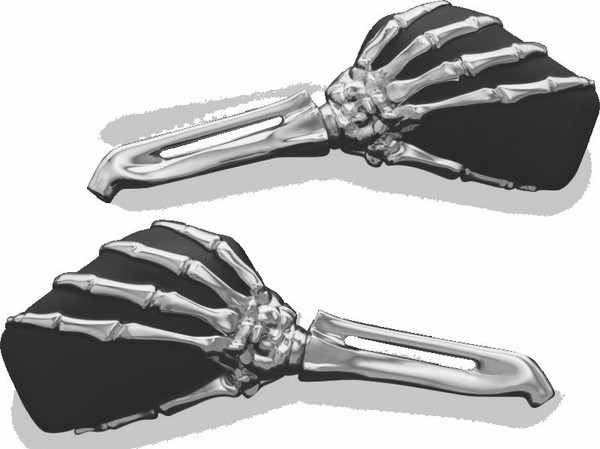Kuryakyn Skeleton Hand Mirrors Chrome/Black - 1759 Photo - Primary