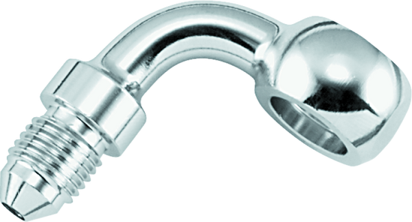 Twin Power Chrome Brake Fitting 3/8 Inch X AN3 90 Degree Banjo Adaptor - 035959 Photo - Primary