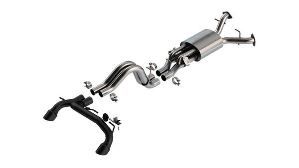 Borla 22-24 Ford Bronco Raptor V6 Turbo AT 2WD / 4WD ATAK Catback Exhaust w/ 4in Black Coated Tips - 140934CB Photo - Primary