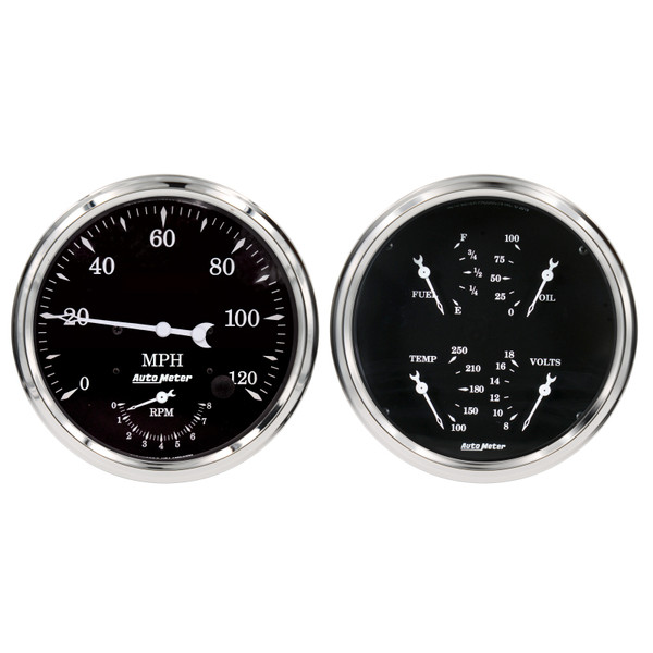Auto Meter Old Tyme Black Quad & Tach/Speedo 5in. - 2 Pc. - 1752 Photo - Primary