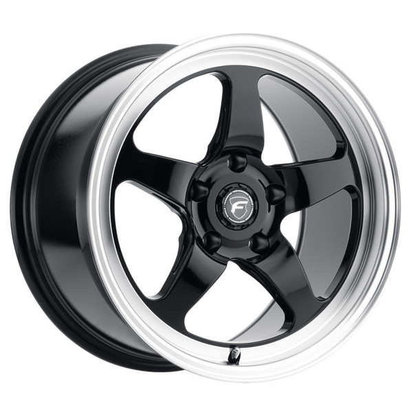 Forgestar 18x5 D5 Drag 5x120.65 ET-10 BS 2.6 Gloss BLK / Diamond Lip 78.1 Bore - F0918C063N10 Photo - Primary