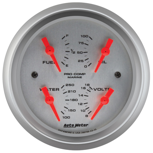 Autometer Marine Silver 3-3/8in Gauge - 200706-33 Photo - Primary