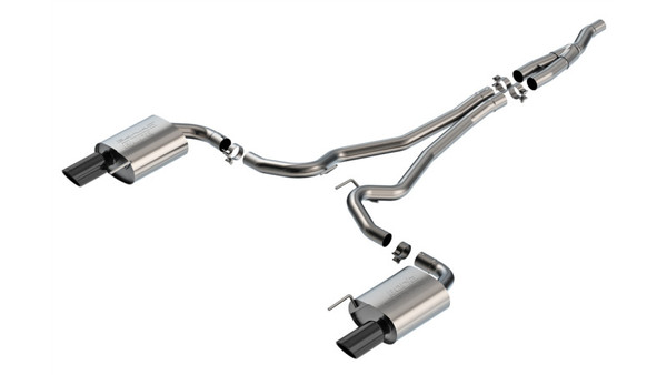 MUSTANG ECOBOOST 2024 2.3L 4 CYL AT RWD 2DR 2.50 S-TYPE S Black Chrome Catback Exhaust - 140979BC Photo - Primary