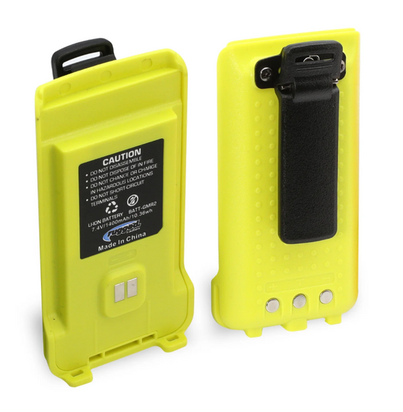 Rugged Radios GMR2 Replacement Battery with 12v Charge Port and Belt Clip Safety Yellow - BAT-GMR2-HV User 1