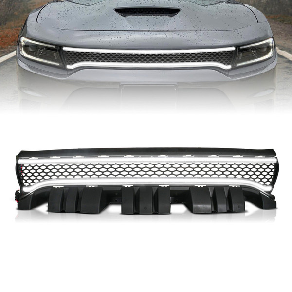 ANZO 15-23 Dodge Charger Black LED Grille w/ Initiation & Running Light/DRL Bar - 901028 Photo - Primary