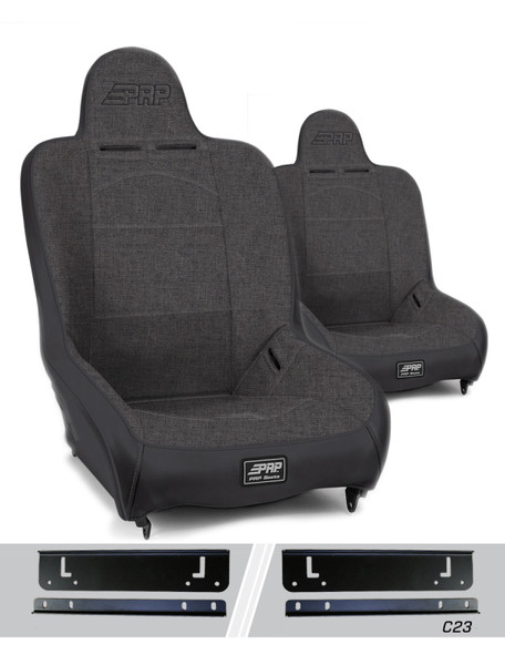 PRP 97-02 Jeep Wrangler TJ Premier High Back Suspension Seats Kit (Pair) - Gray - A100110-C23-54 Photo - Primary