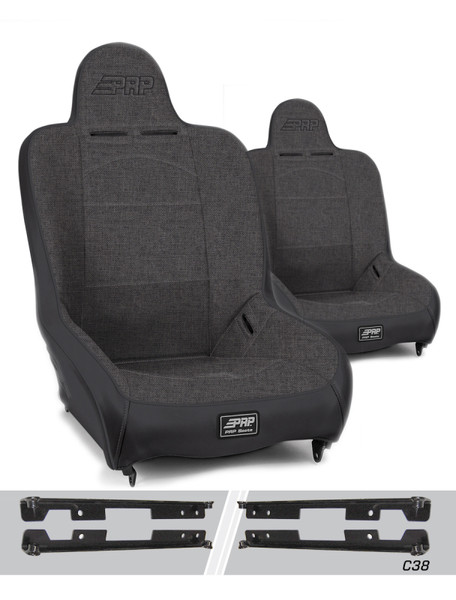 PRP Jeep Wrangler JK/JKU Premier High Back Suspension Seats Kit (Pair) - Gray - A100110-C38-54 Photo - Primary
