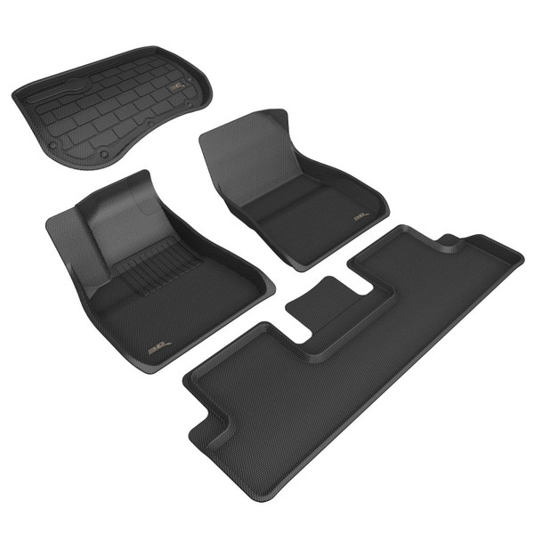 3D MAXpider 2018-2019 Tesla Model 3 Kagu 1st & 2nd Row Floormats - Black - L1TL00401509 Photo - Primary