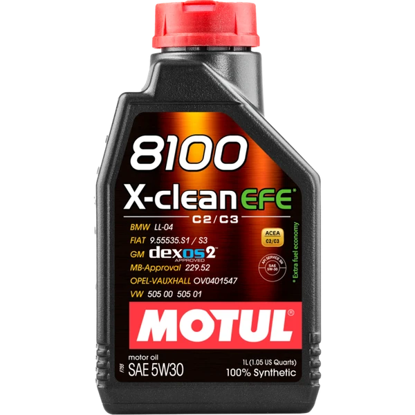 Motul 1L Synthetic Engine Oil 8100 X-CLEAN 5W30 - 111367 Photo - Primary