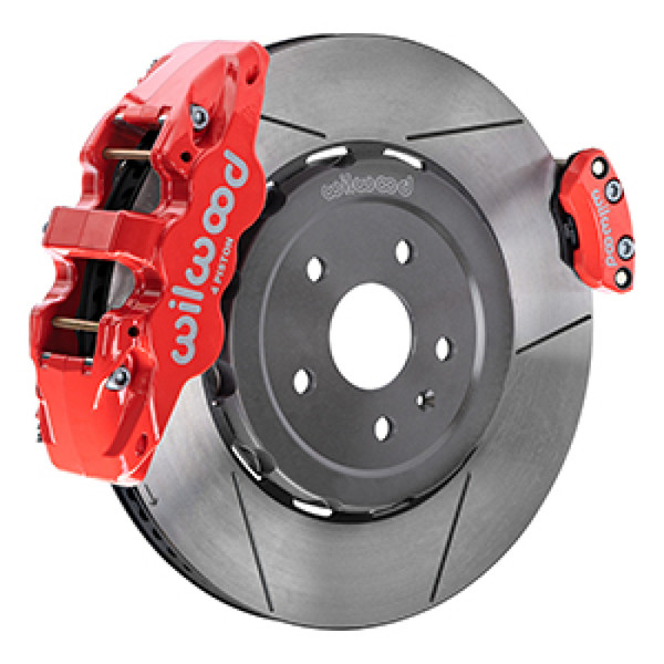 Wilwood 20-23 Chevy Corvette C8 Aero4 Red Rear Big Brake Kit - Slotted - 140-17009-R Photo - Primary