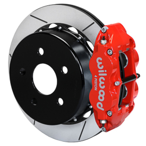 Wilwood 07-18 Jeep Wrangler Narrow Superlite 4R Rear Brake Kit Slotted 13.50in Rotor w/Lines - Red - 140-18074-R Photo - Primary