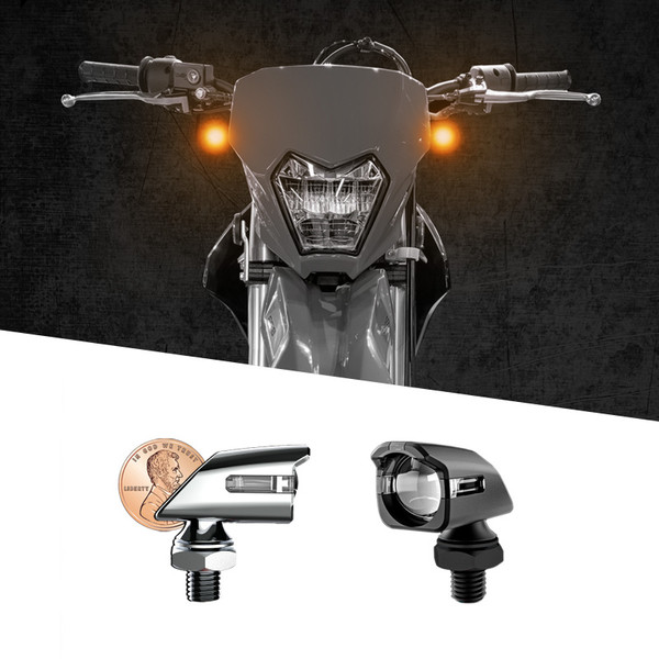 XK Glow Mini Amber Turn Signal Black x2 - XK034022-AB User 1