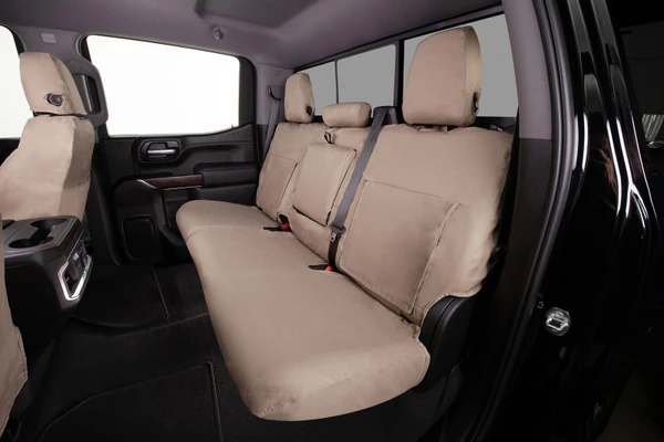 Covercraft 23-24 Toyota Sequoia Polycotton SeatSaver Custom Third Row Seat Covers - Taupe - SS7577PCTP Photo - out of package