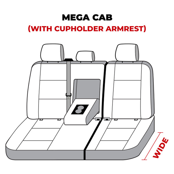 Covercraft 22-24 Dodge RAM Mega Polycotton SeatSaver Custom Second Row Seat Covers - Grey - SS8536PCGY Photo - out of package