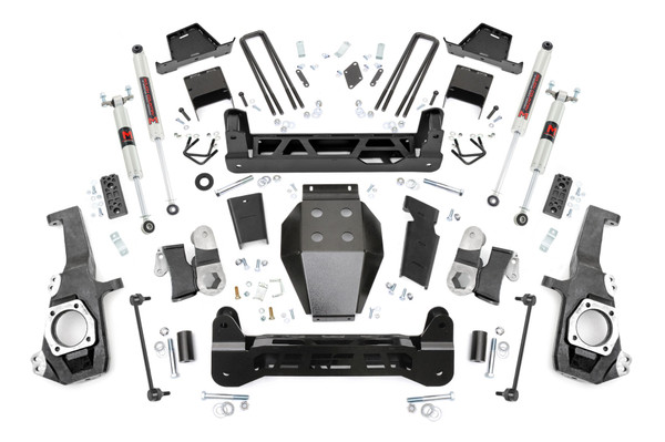 Transform Your HD With Confidence: Upgrade your fourth or fifth-generation Chevy/GMC 2500HD/3500HD with Rough Country's 7-Inch Non-Torsion Drop Suspension Lift Kit. This high-clearance system adds serious attitude and off-road capability to your truck, delivering the height you need to run 37-inch tires, all while maintaining a clean, integrated factory look underneath thanks to its non-torsion drop design.Engineered for a Sleek, Factory-Fit Appearance: Unlike traditional kits that leave torsion bars hanging low and exposed, Rough Country's innovative non-torsion drop design keeps everything tucked up and streamlined. You'll enjoy unmatched ground clearance and a sharp, OEM-style appearance that complements the aggressive stance of your HD truck.Built for Strength and Precision: The kit includes rugged, laser-cut front and rear crossmembers crafted from durable steel for a precise, bolt-on fit. The signature "RC" logo adds a bold touch up front, while the heavy-duty differential skid plate offers extra protection during off-road adventures. Lifted knuckles, rear anti-wrap blocks, and a range of premium shock options, like Rough Country's nitrogen-charged N3s or the high-performance Vertex reservoir, ensure you get the ride feel and handling you demand.Ride Quality You Can Rely On: This lift system retains factory ride comfort and control, keeps axle geometry true to spec, and preserves OEM track width. No drivetrain modifications or differential drilling required, just a clean install and predictable performance, mile after mile.Backed by Rough Country's Limited Lifetime Replacement Guarantee: Drive with peace of mind knowing your lift kit is covered for the long haul.